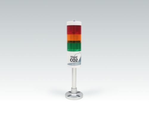 Visual CO2, medición de dioxído de carbono en una baliza de alta visibilidad.